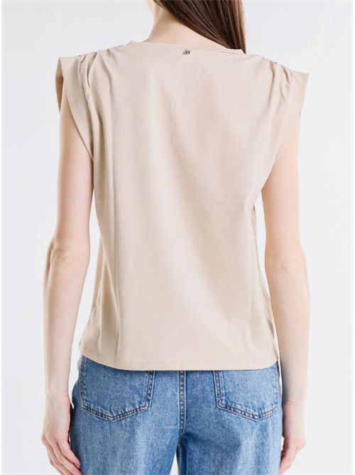 Canotta arricciata applicazioni Met Met | M 305TSBEIGE